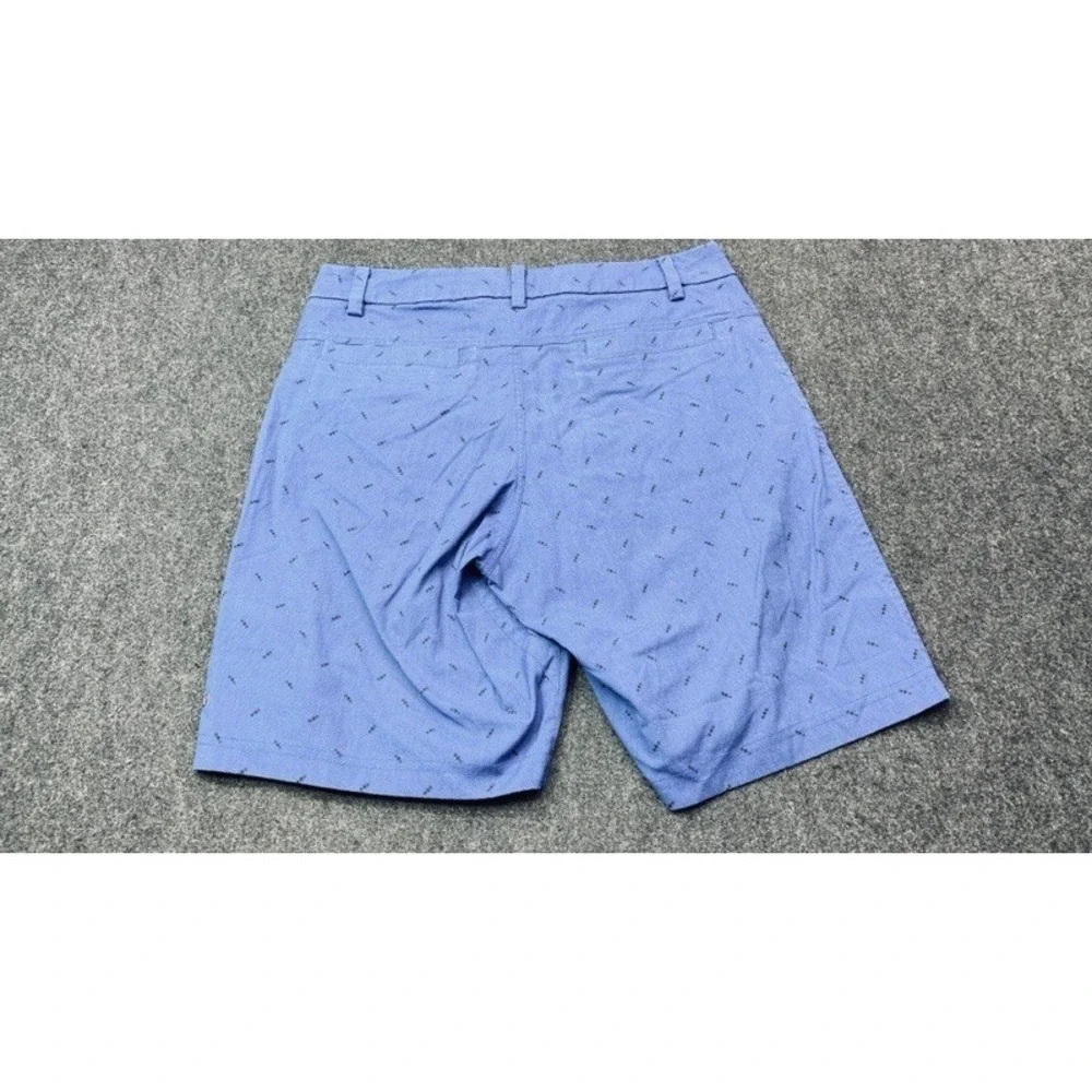 Lululemon Commission Shorts Men 32 Blue Geometric Print Stretch Chino